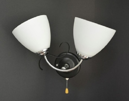 Бра двухрожковое Мелодия Света Е27 Черная фото Бра двухрожковое Мелодия Света Е27 Черная картинка